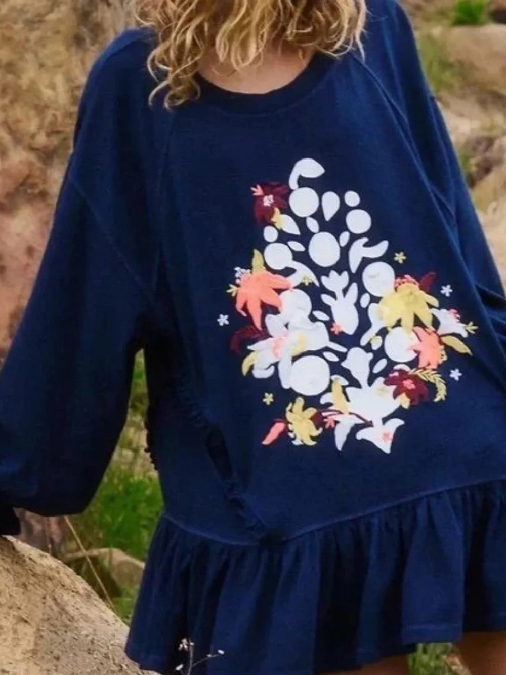 NWT Free People Spring Forward Logo Tunic